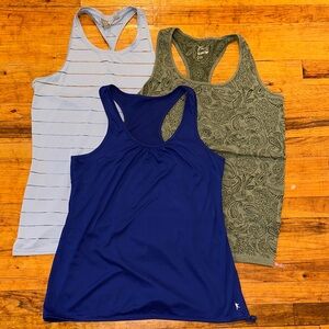 Women's Workout Tank Tops - Blue and Green